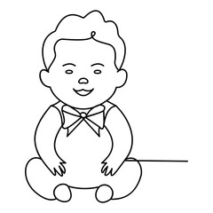 Adorable Baby Line Art Illustration