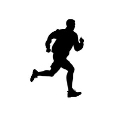 man running silhouette