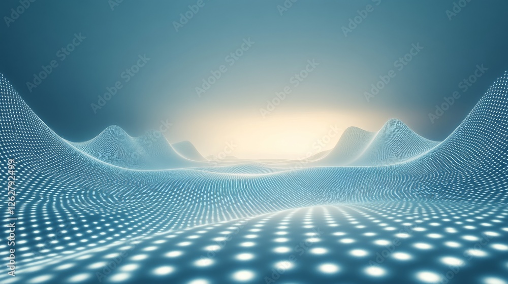 Aufkleber glowing dot landscape rendering against a soft gradient background