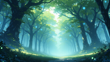 Obraz premium anime wallpaper surreal illustration background..