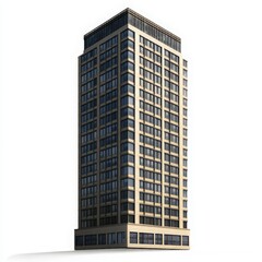 Fototapeta premium Beige High Rise Building with Dark Windows