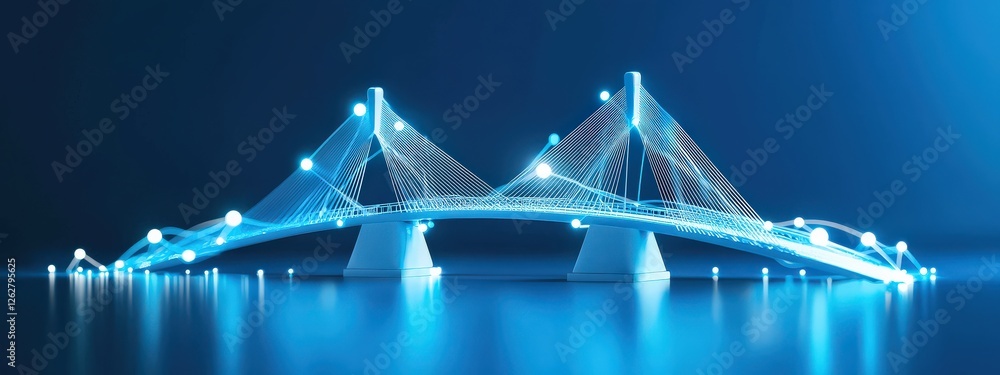 Poster a symbolic bridge made of graphs connecting customers and solutions.