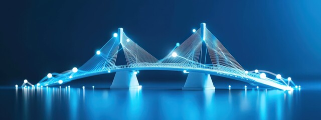 A symbolic bridge made of graphs connecting customers and solutions.