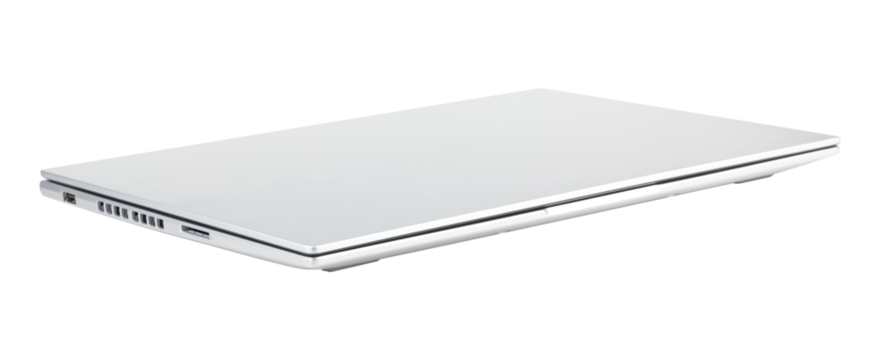 closed laptop isolated from background