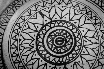 circular geometric pattern, abstract background. hand painting