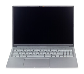 laptop, notebook with blank screen, isolated from background