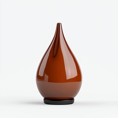 Obraz premium Modern Terracotta Teardrop Vase On White Background