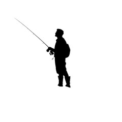 guy fishing silhouette