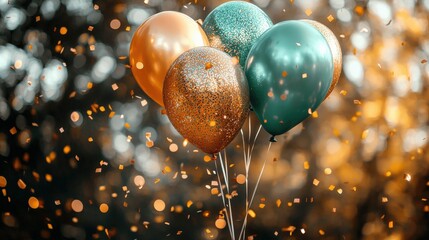 Colorful Glitter Balloons with Confetti for Celebration Events