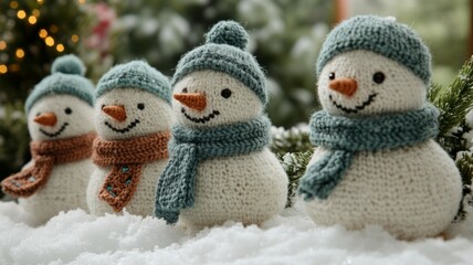 Adorable Knitted Snowmen for Festive Holiday Decor