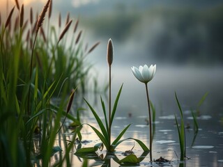 water lily in the morning