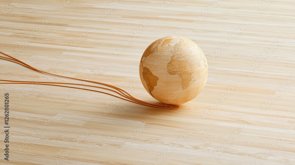 Poster a symbolic globe with lines connecting customer locations.