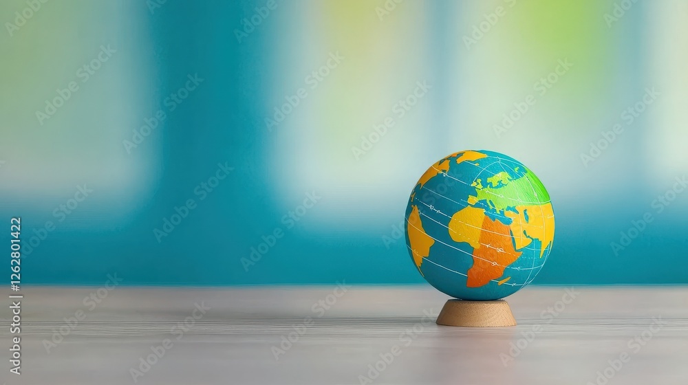 Poster a symbolic globe with lines connecting customer locations.