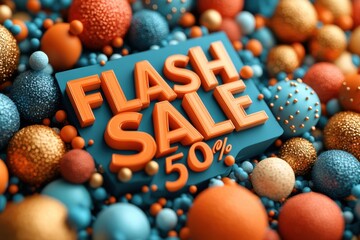 Exciting flash sale announcement with vibrant colors and bold text design
