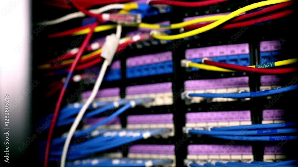 Wall mural modern database servers server room rack. hosting data center internet technology concept background