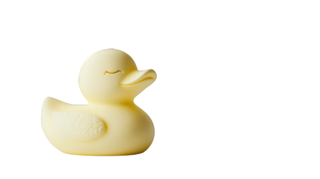 a white rubber ducky on a transparent background, PNG image, PNG file, Generative art.