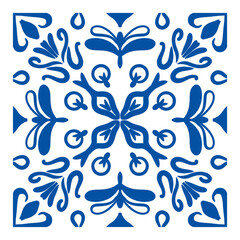 Hand drawn vector pattern featuring intricate blue floral designs and symmetrical shapes vector illustration