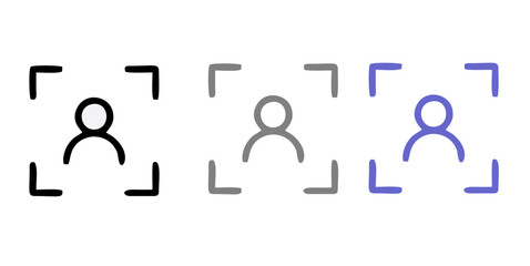 Capture icons, center focus symbols, auto focus icons, screen shot, resize, full screen signs