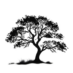 tree painting silhouette