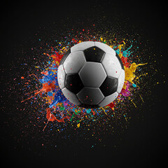 Fototapeta premium Soccer Ball Explosion of Color