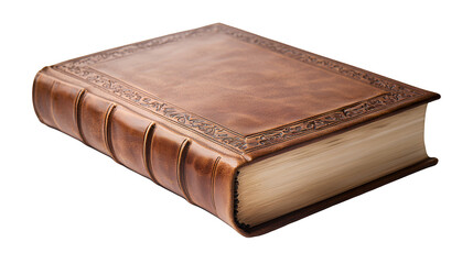 Obraz premium a leather bound book on a transparent background, PNG image, PNG file, Generative art.