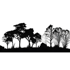 trees painting silhouette