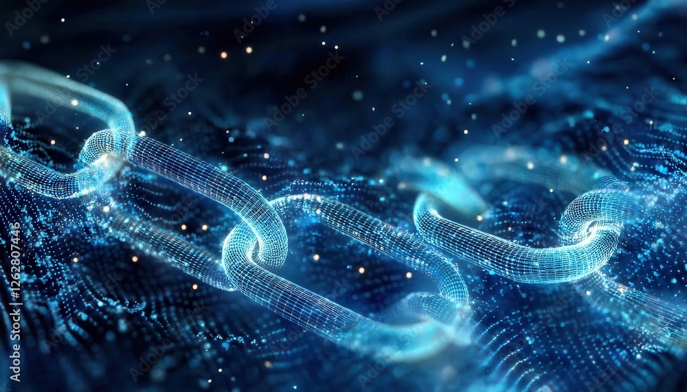 Poster futuristic digital wave of glowing blue data points for technology, artificial intelligence, and science concepts