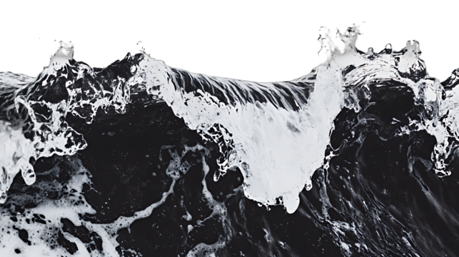 a bunch of water splashes on a transparent background, PNG image, PNG file, Generative art.