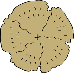 decoration hand drawn cartoon top view of tree illustration for landscape and architecture design.