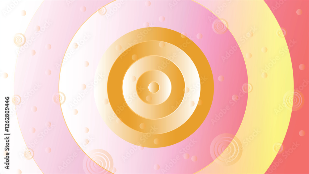 Poster vibrant circular patterns abstract art design, calming rhythms illustration featuring soft waves abs