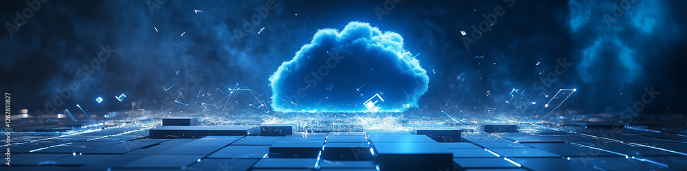 Poster cloud computing digital information and cyberspace background