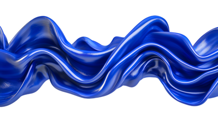 an abstract pattern of blue silk on a transparent background, PNG image, PNG file, Generative art.