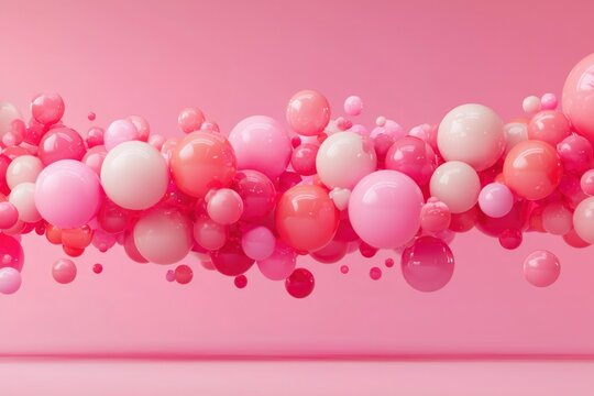 Fototapeta Abstract Pink Balloons, Floating, Studio