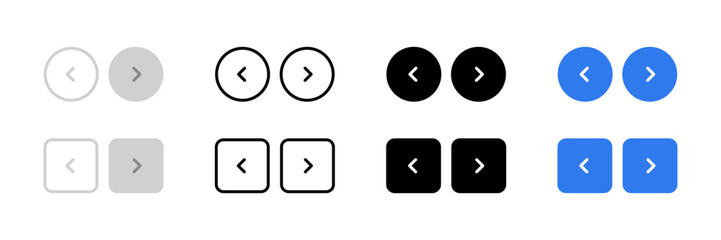 Direction sign. Arrow button symbols. Next and previous buttons.