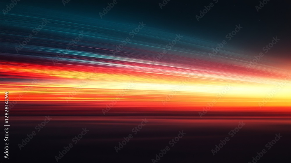 Poster abstract image features streaking colors creating motion and energy