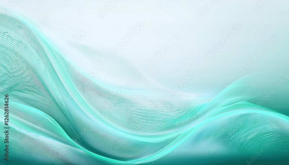 Leinwandbilder fluid turquoise waves abstract background for modern design, digital flow art with gradient lines and soft motion

