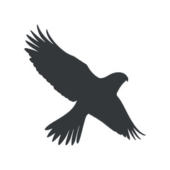 Flying falcon silhouette vector illustration