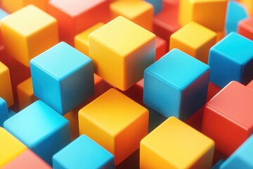 Obraz premium Abstract background of colorful cubes. Perfect for design projects needing a vibrant, geometric feel.