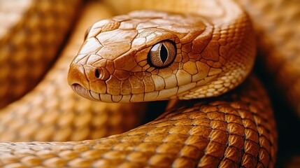 Obraz premium Close up of a Golden Brown Snake Reptile Scales Texture Wild Animal Detail