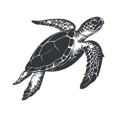 Turtle silhouette vector illustration