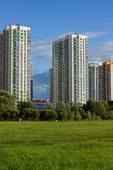Modern colorful apartment buildings of Russia