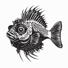 Bloated puffer fish Image vector isolated on white background.