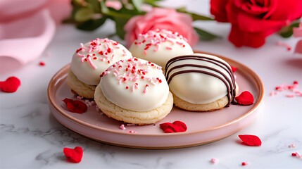  romantic white chocolate-dipped cookies