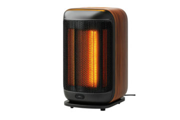 Compact ceramic space heater isolated on transparent background
