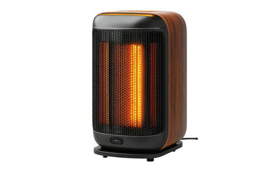 Compact ceramic space heater isolated on transparent background