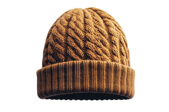 Cozy beanie hat isolated on transparent background
