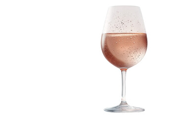 Glass of Chilled Rose Wine Realistic Image Isolated on Transparent Background