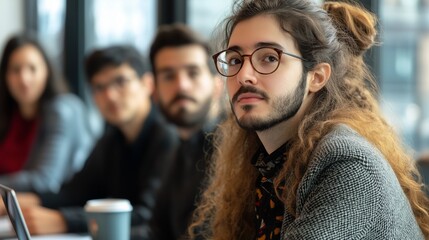 Obraz premium young man drinking coffee