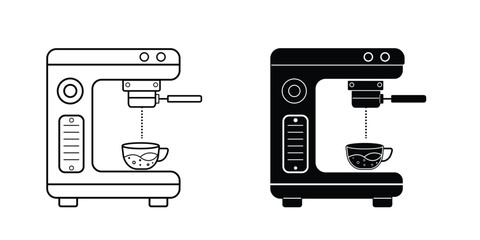 Home coffee machine icon.flat,glyph, Outline home coffee machine vector icon for web design isolated on white background