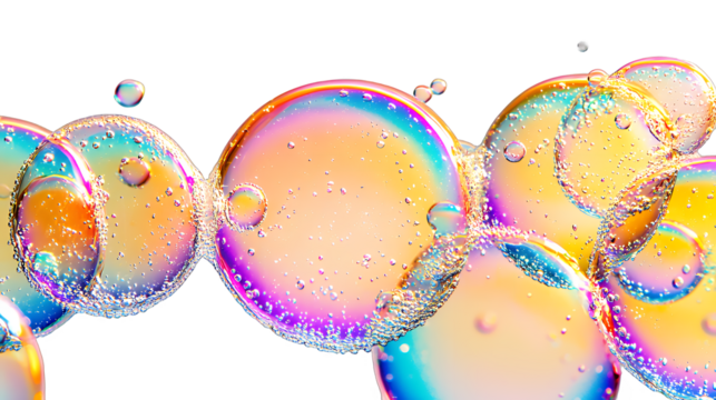 3d bubbles in a liquid of oil on a transparent background, PNG image, PNG file, Generative art. - Powered by Adobe